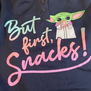 Star Wars The Mandalorian Womens Pajama Top Long Sleeve Lounge Blue size S